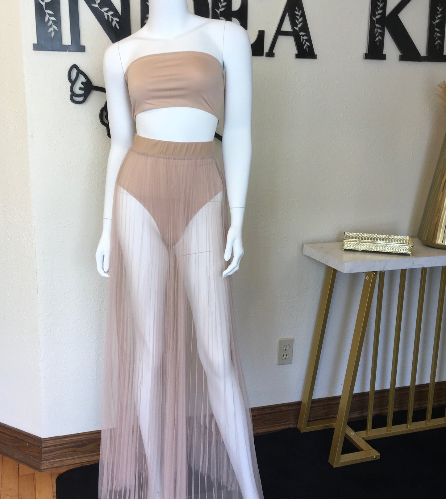 Mermaid skirt set tan