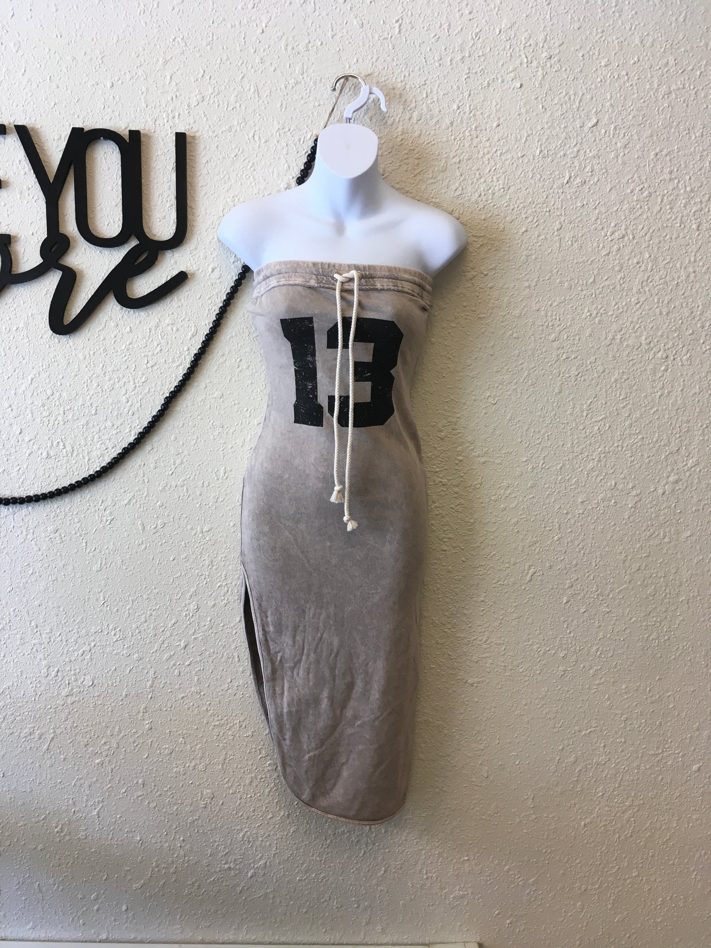 Grey washed jersey dress