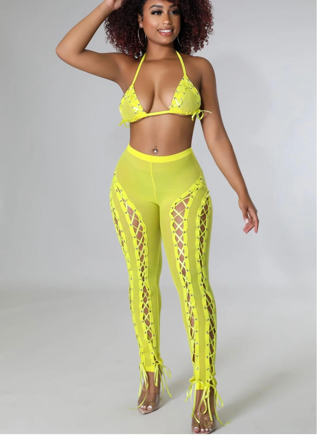 Teasing look yellow 2pc