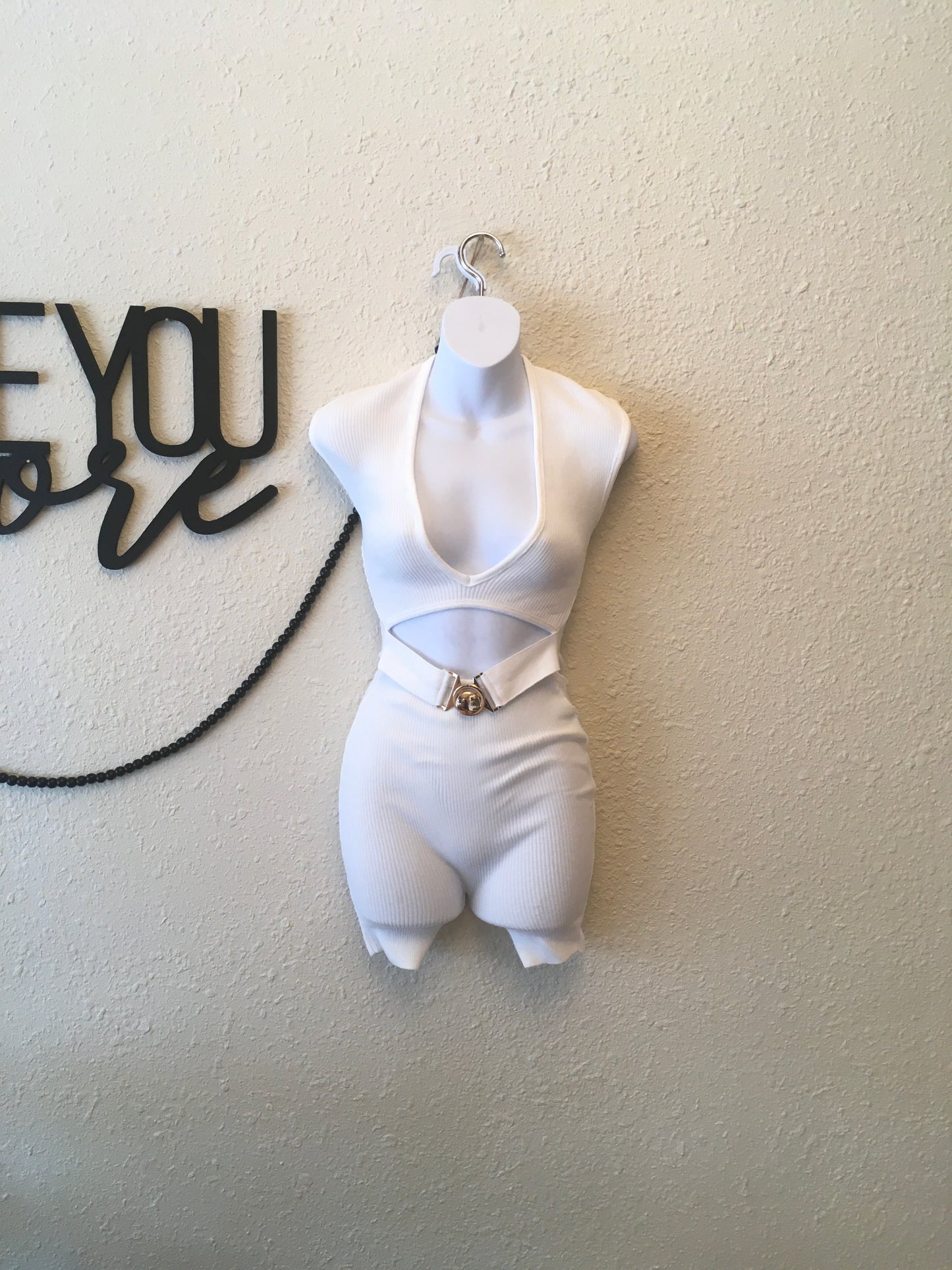 White belted romper