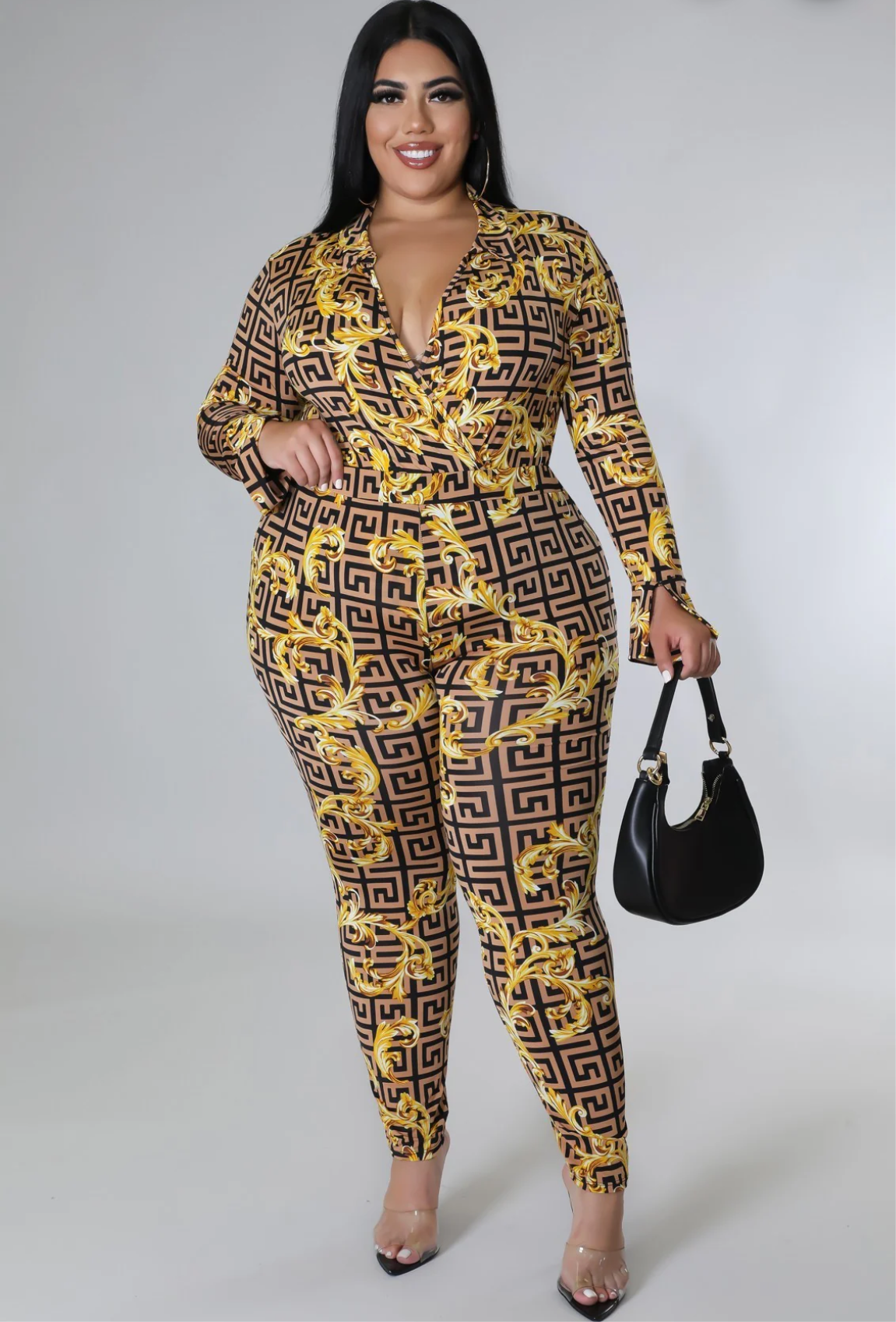 Gold link plus size 2pc set