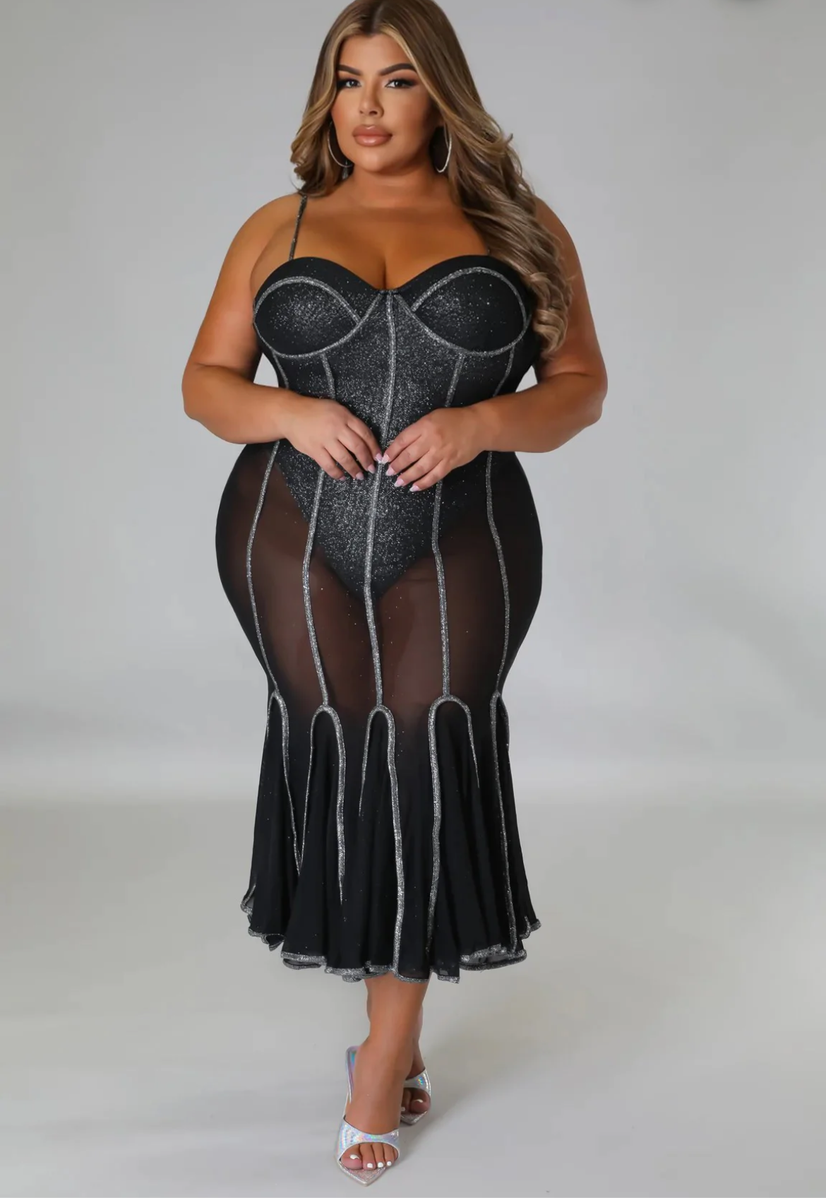 Fancy black plus size dress