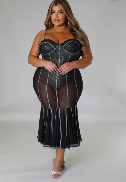 Fancy black plus size dress