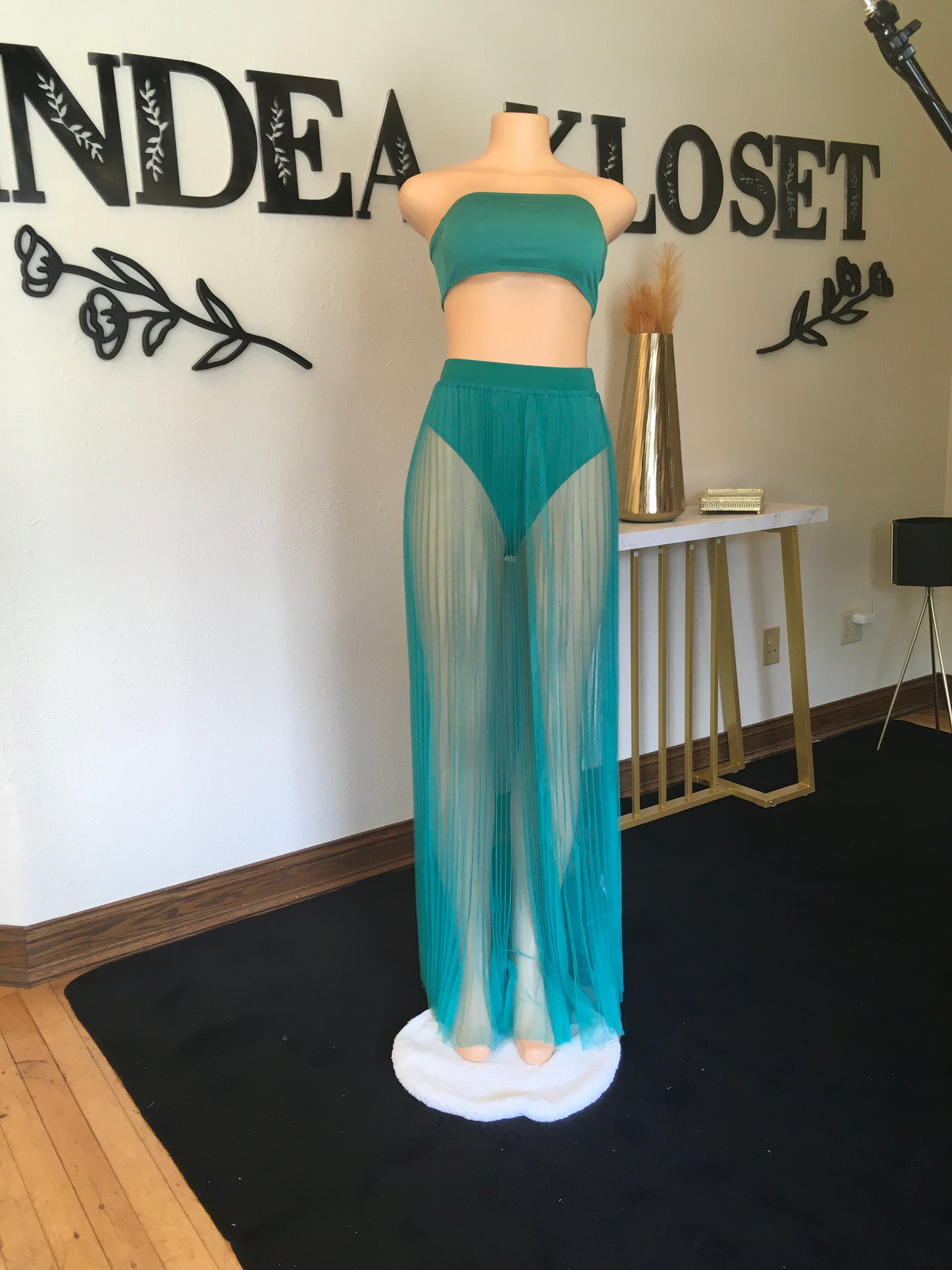 Mermaid skirt set green
