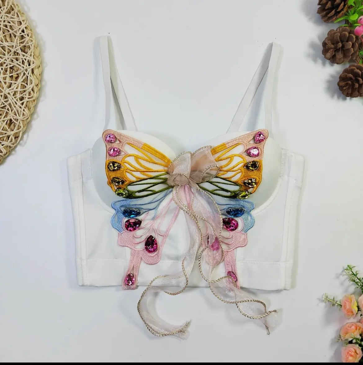 Butterfly strapless top
