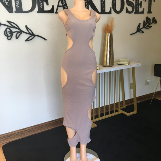 Brown cutout dress
