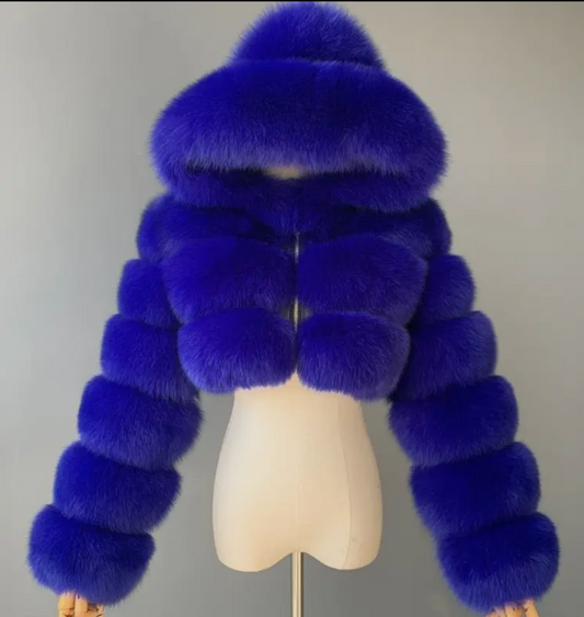 Bluez crop fur coat