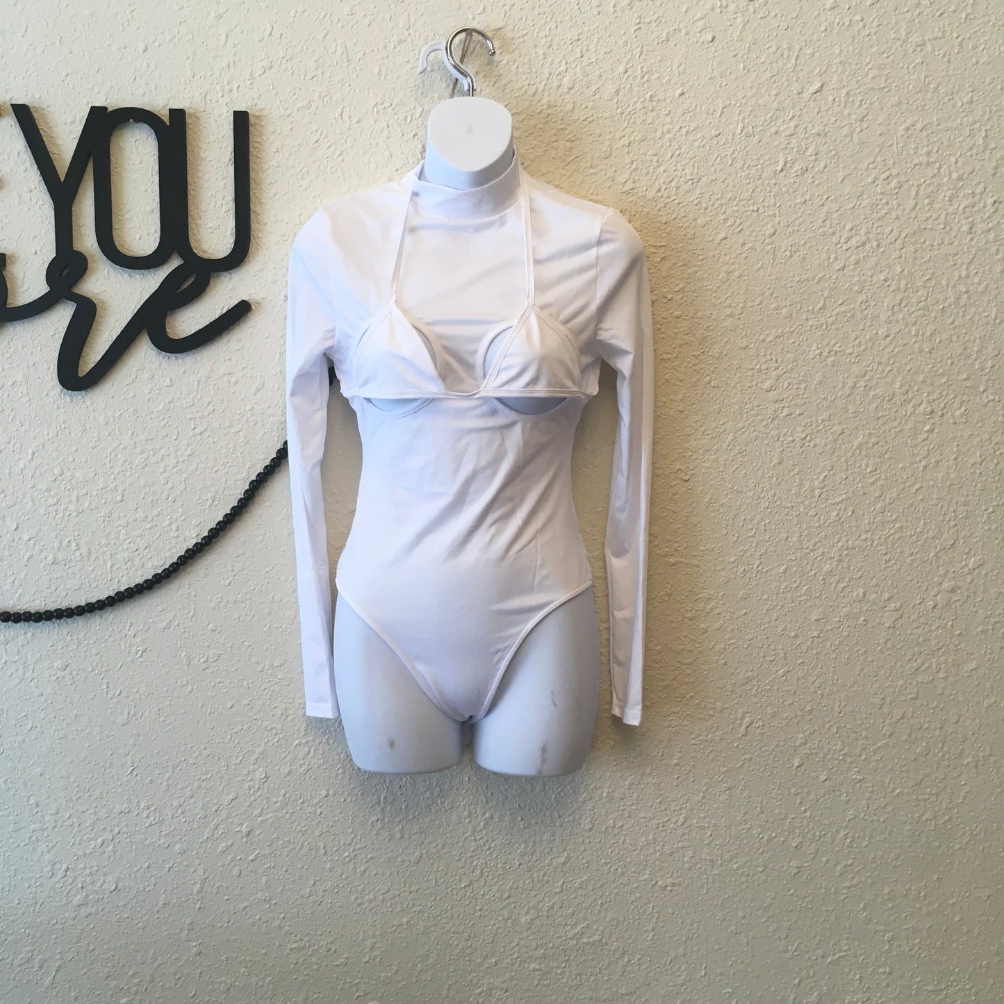 White cutout bodysuit