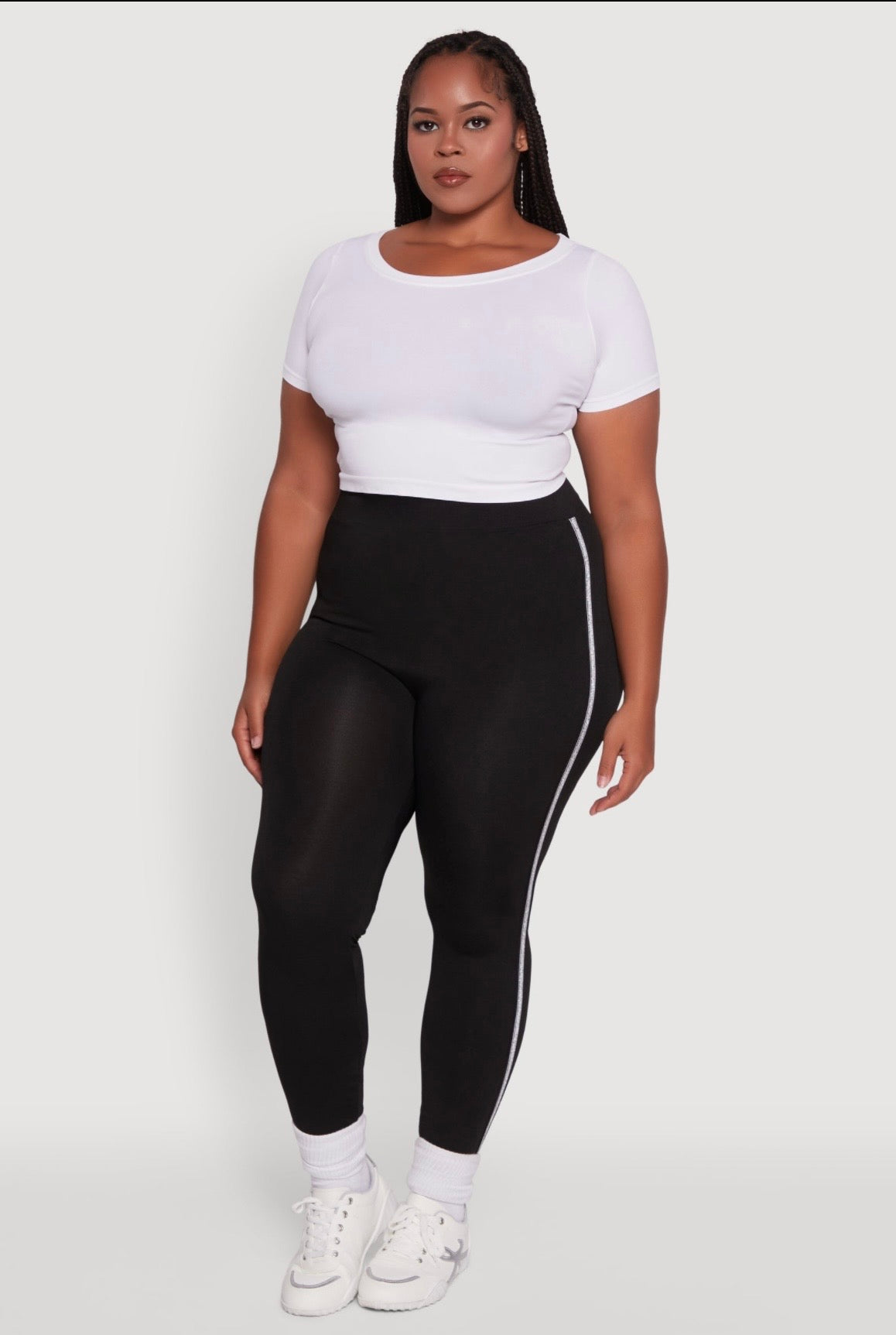 Silver stripe legging