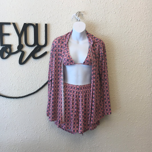 Spotted on vacay 3pc pink blue set