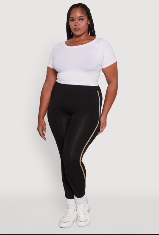 Gold stripe legging