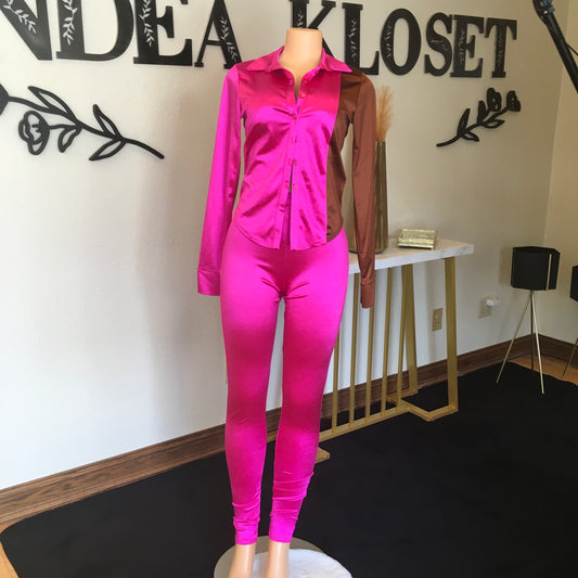 Half n half pants set