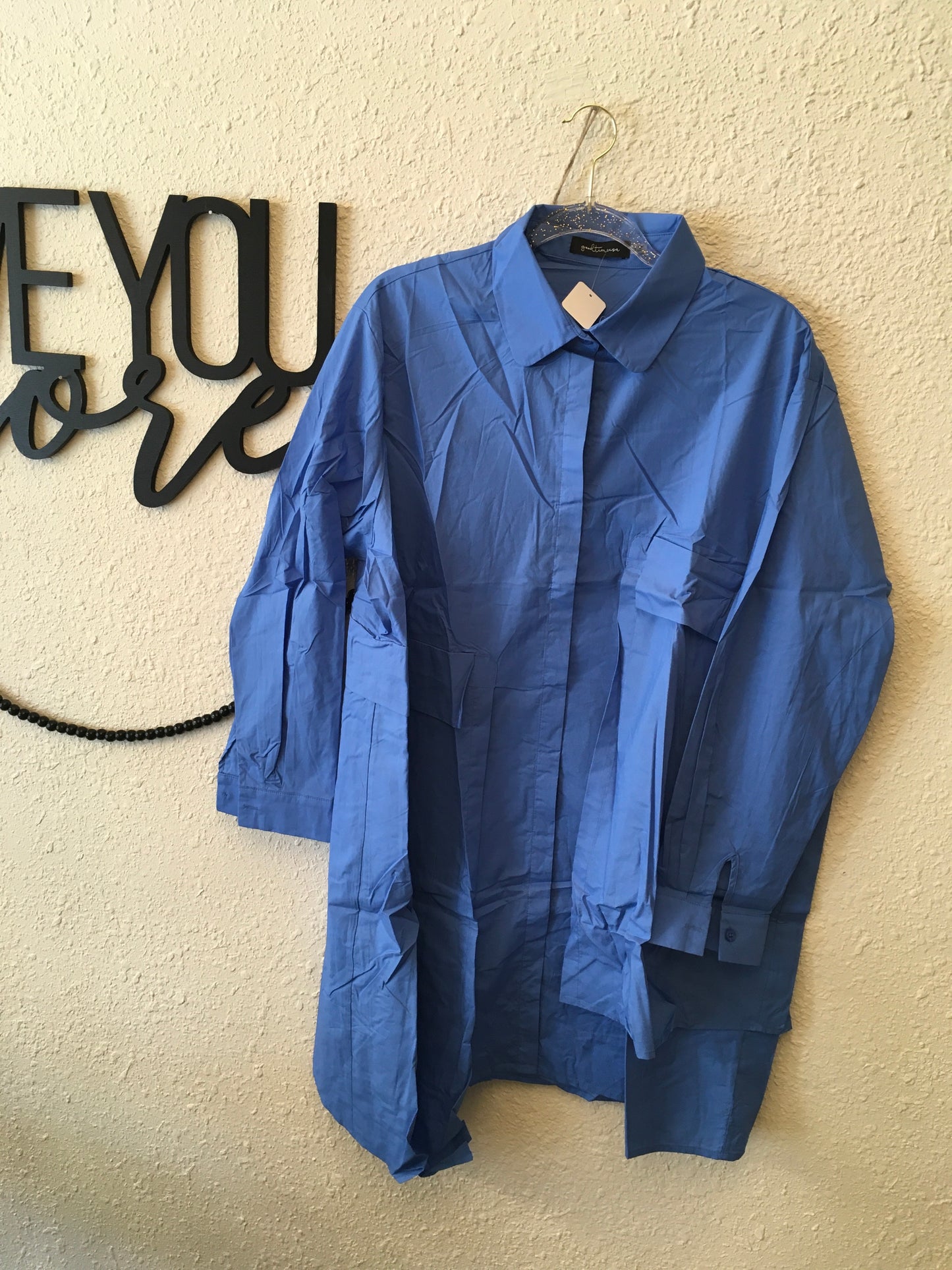 Powder blue shirt dress