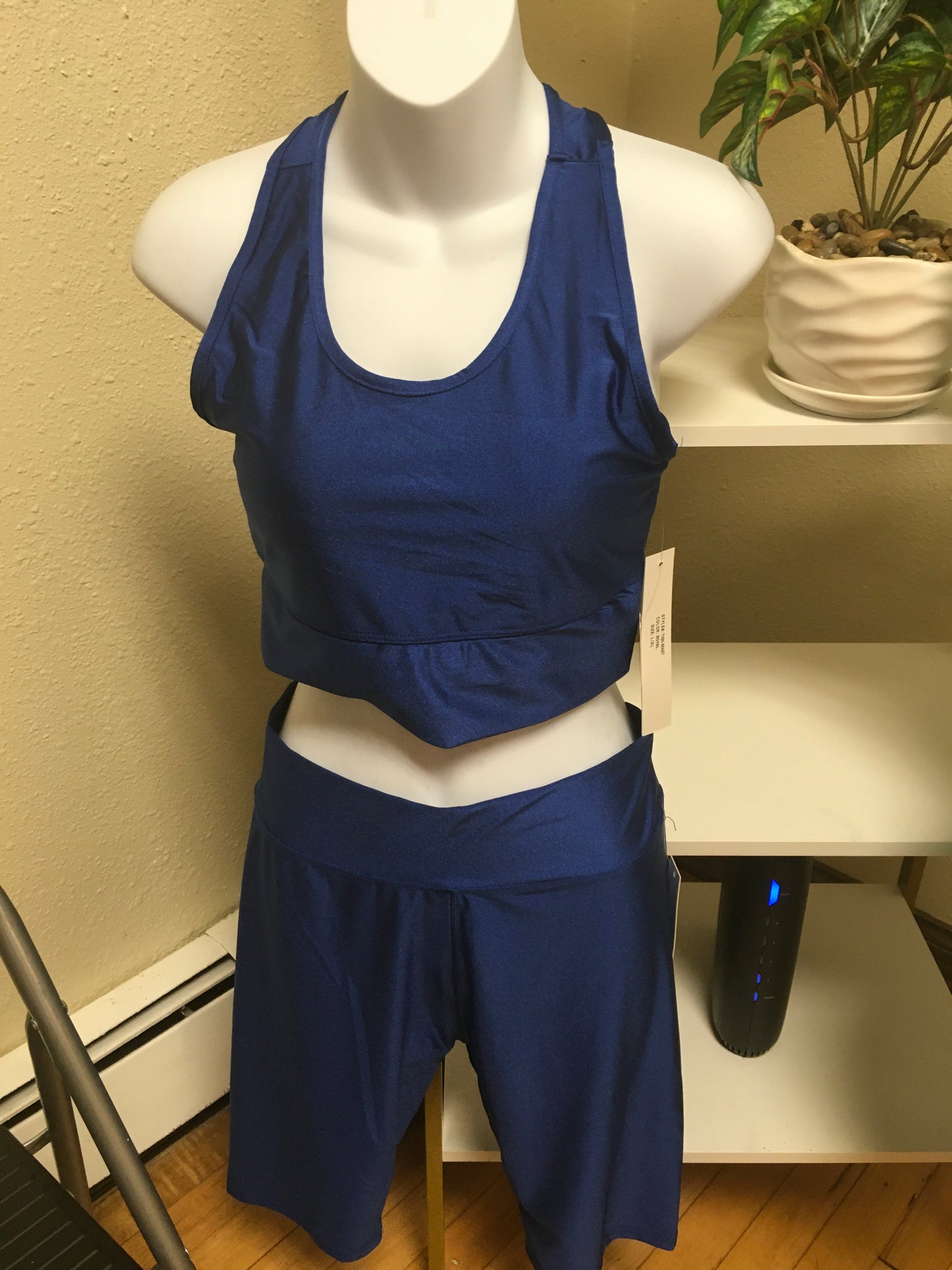 Royal blue 2pc biker set