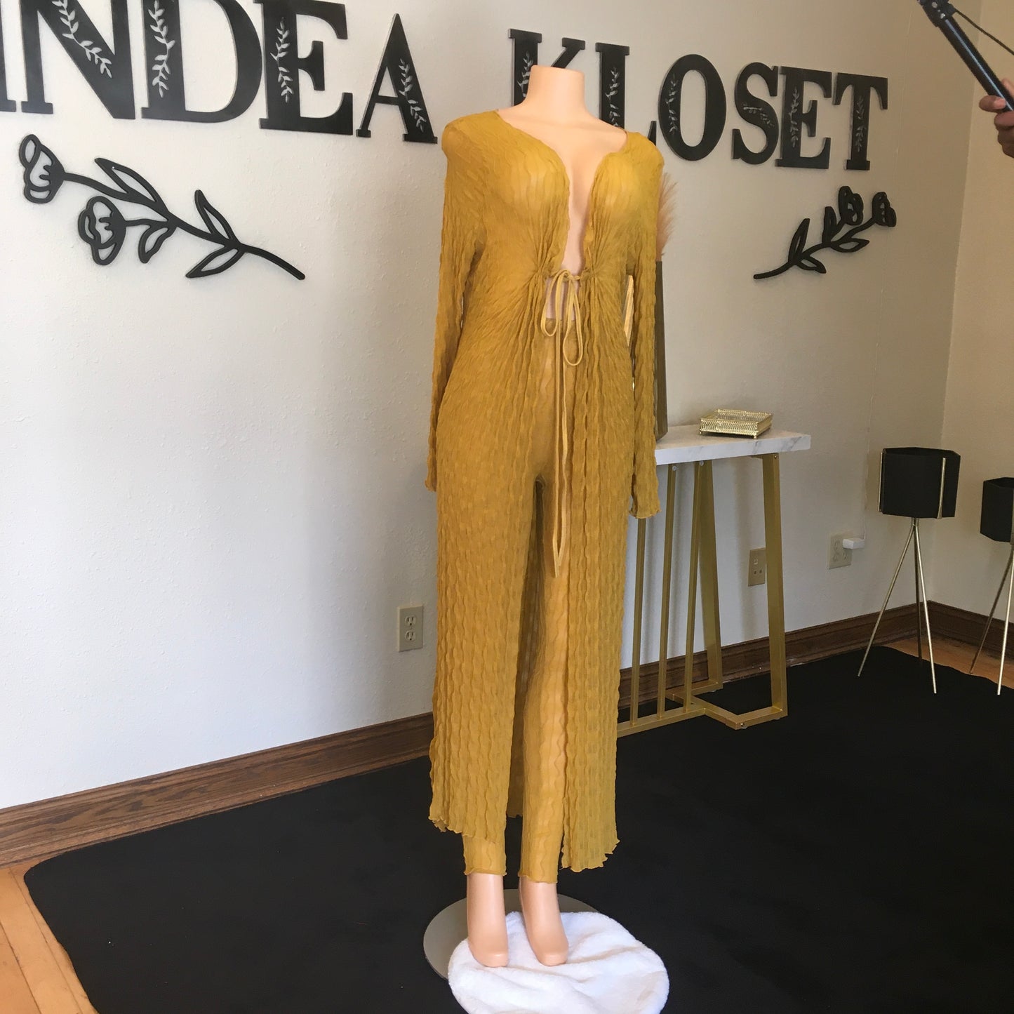 Mustard 2pc ruffled pants set