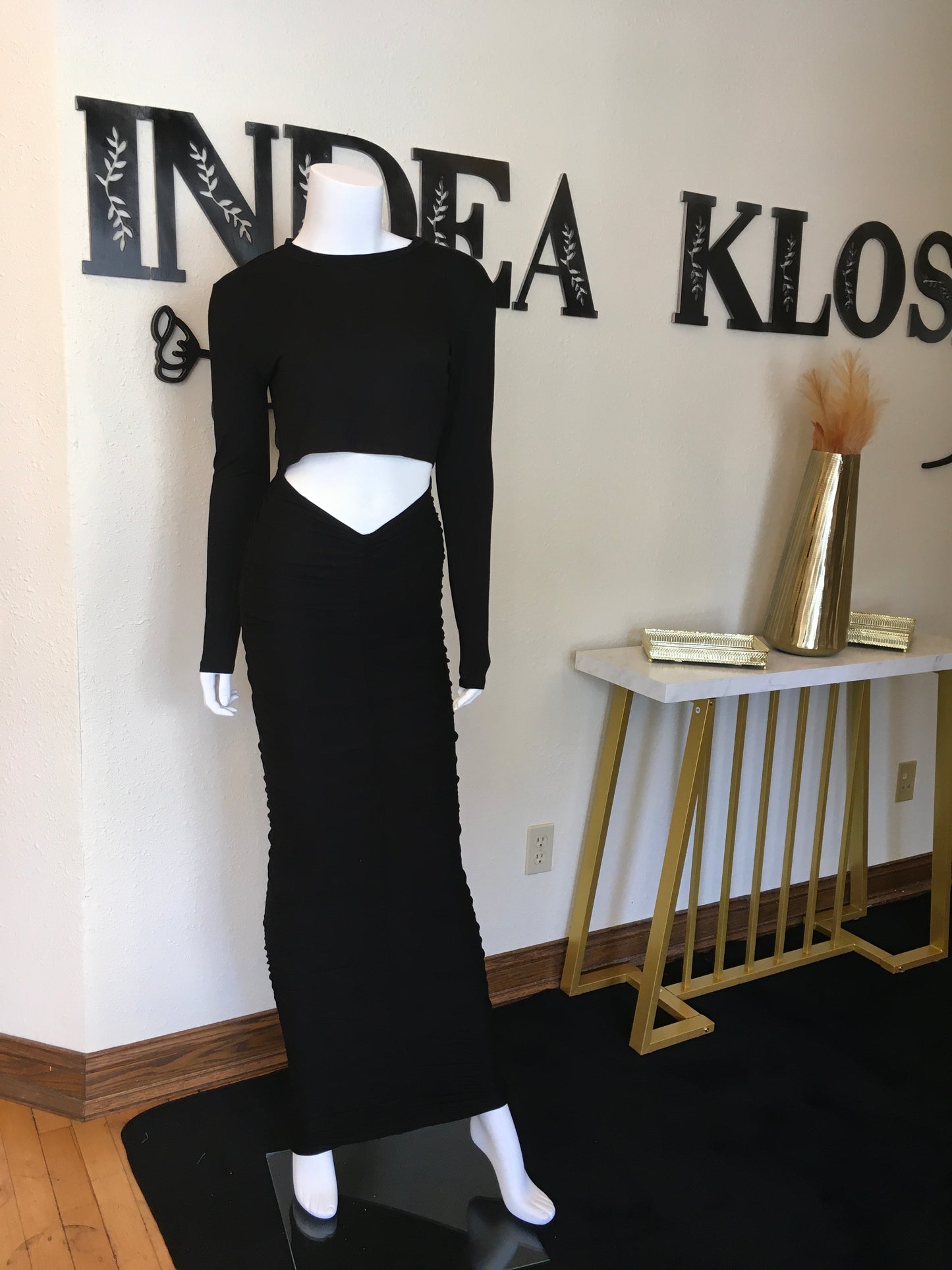 Black sleeved dress