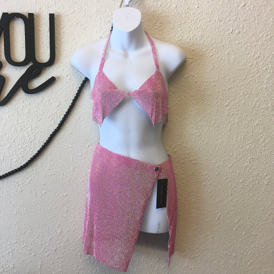 Bling bling dress stoned pink