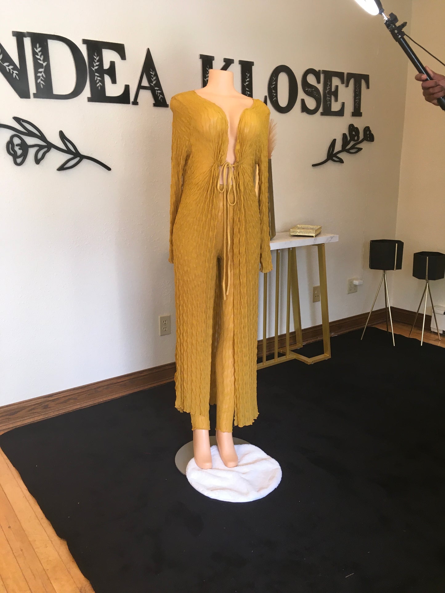 Mustard 2pc ruffled pants set