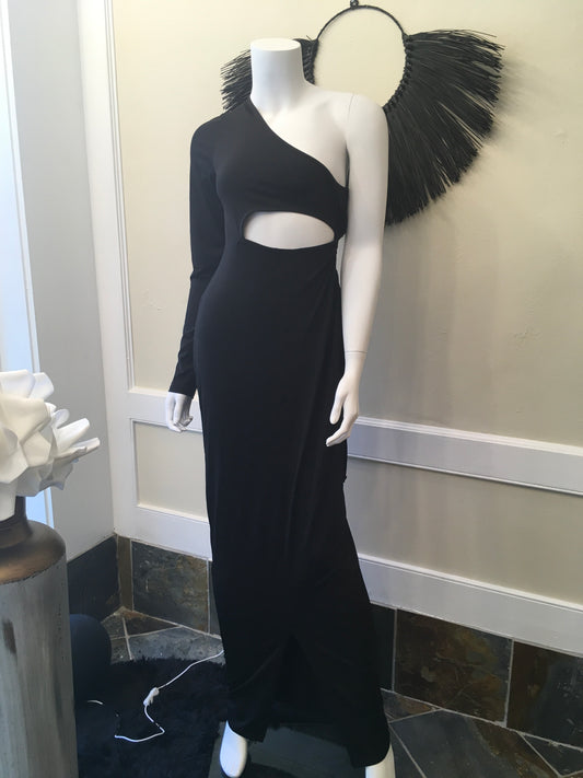 Black half sleeve dress