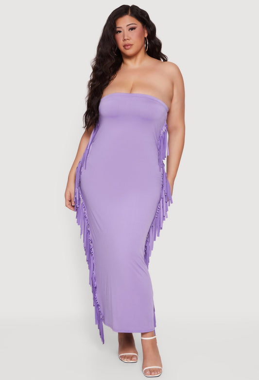 Plus fringe dress