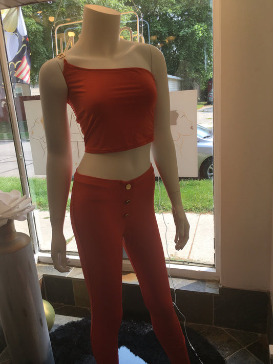 Burnt orange 2pc pants set