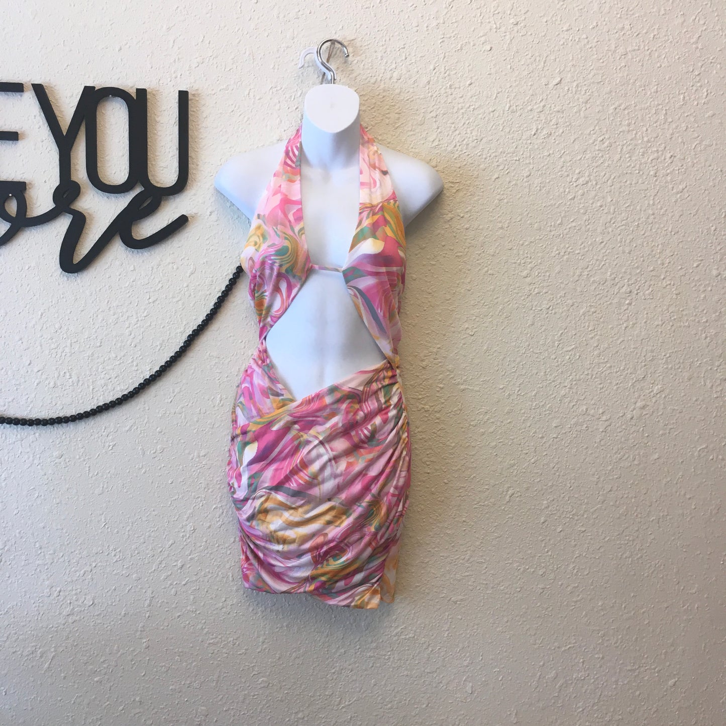 Floral front cutout dress