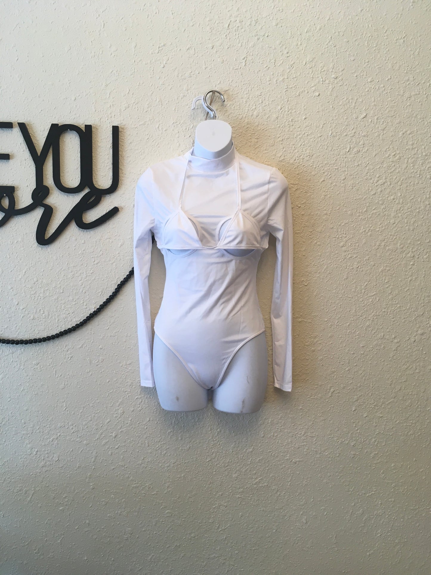 White cutout bodysuit