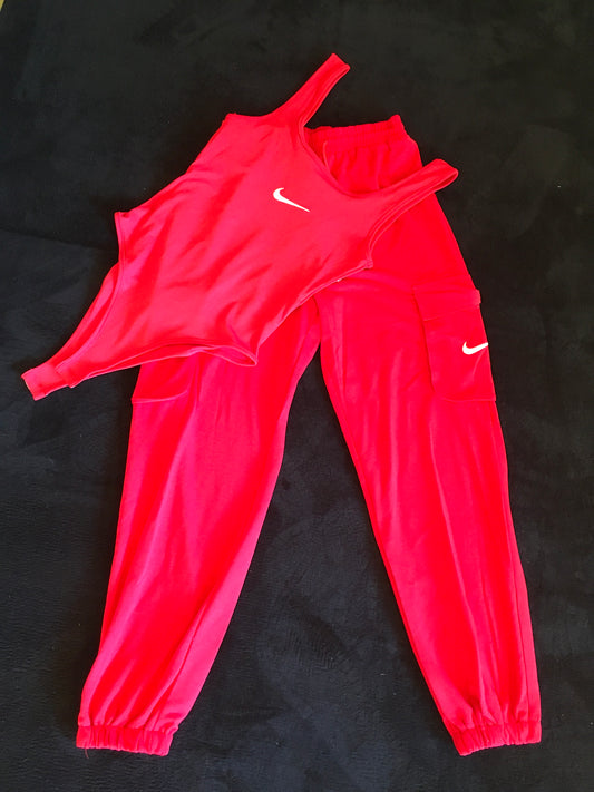 Nike red white 2pc