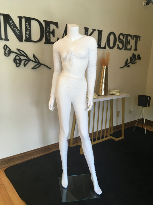 White dolly tie up top set